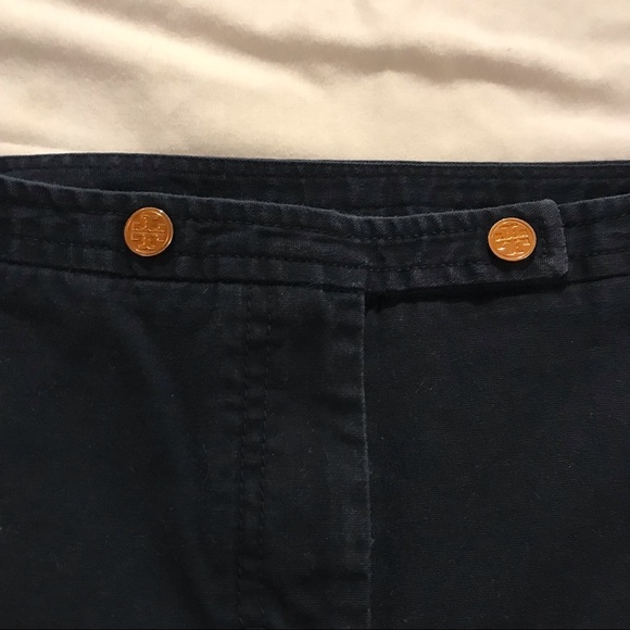 Tory Burch Womens Low Rise Dark Blue Sailor Pants Goldtone Buttons Size 4 - Picture 7 of 11